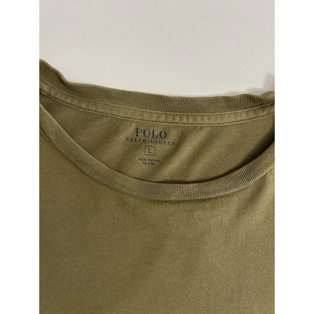 Polo Ralph Lauren Jersey Pocket T‑Shirt Cypress Olive‎ Yellow Pony Men's Size L